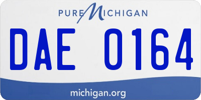 MI license plate DAE0164