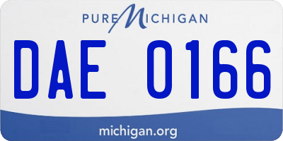 MI license plate DAE0166