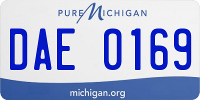 MI license plate DAE0169