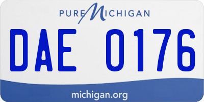 MI license plate DAE0176