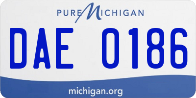 MI license plate DAE0186