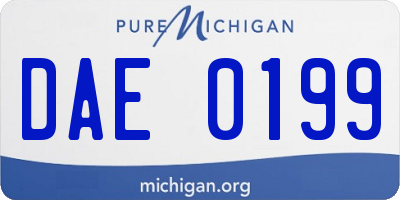 MI license plate DAE0199