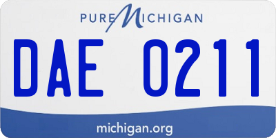 MI license plate DAE0211