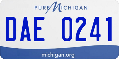 MI license plate DAE0241