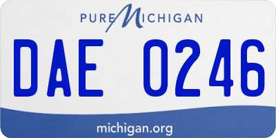 MI license plate DAE0246