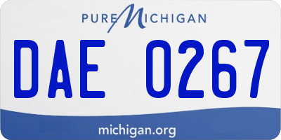 MI license plate DAE0267