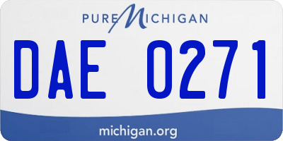 MI license plate DAE0271