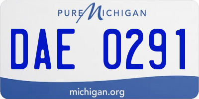 MI license plate DAE0291