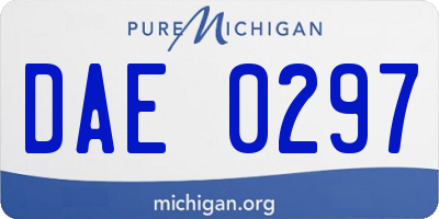 MI license plate DAE0297