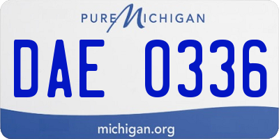 MI license plate DAE0336