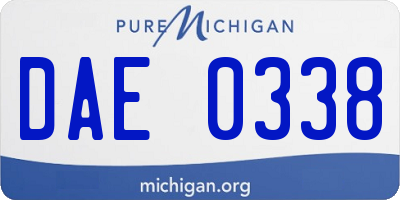MI license plate DAE0338
