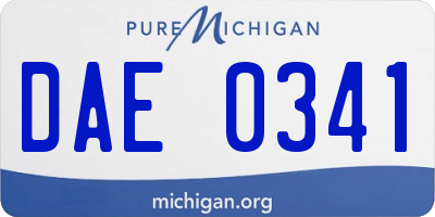 MI license plate DAE0341