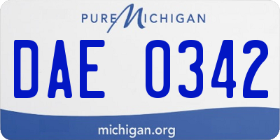 MI license plate DAE0342