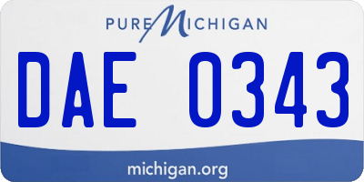 MI license plate DAE0343
