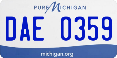 MI license plate DAE0359