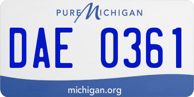 MI license plate DAE0361