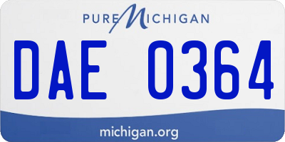 MI license plate DAE0364