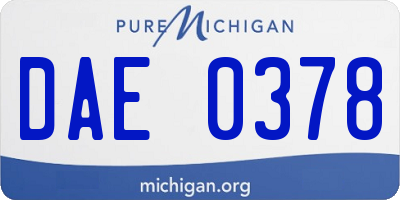 MI license plate DAE0378