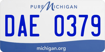 MI license plate DAE0379