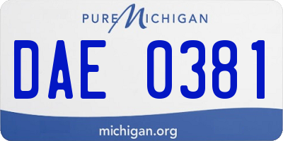 MI license plate DAE0381
