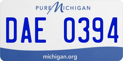 MI license plate DAE0394
