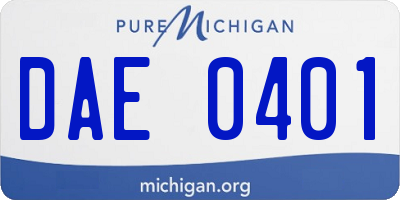 MI license plate DAE0401