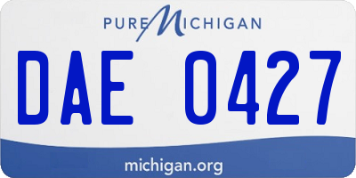 MI license plate DAE0427