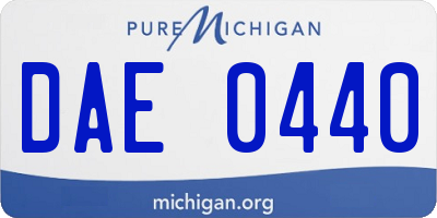 MI license plate DAE0440
