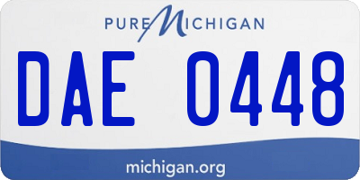 MI license plate DAE0448