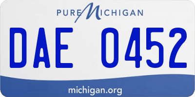 MI license plate DAE0452