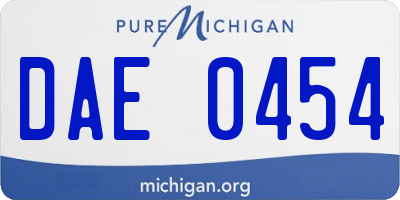 MI license plate DAE0454