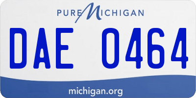 MI license plate DAE0464