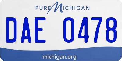 MI license plate DAE0478