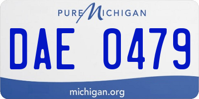 MI license plate DAE0479