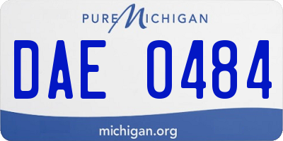 MI license plate DAE0484