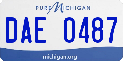 MI license plate DAE0487