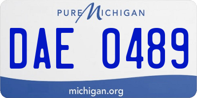 MI license plate DAE0489