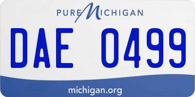 MI license plate DAE0499