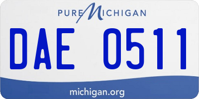 MI license plate DAE0511