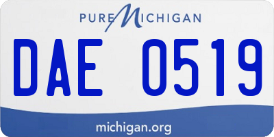 MI license plate DAE0519