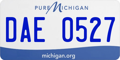 MI license plate DAE0527