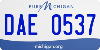 MI license plate DAE0537
