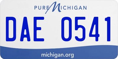 MI license plate DAE0541