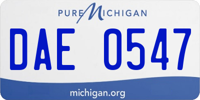 MI license plate DAE0547