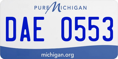MI license plate DAE0553