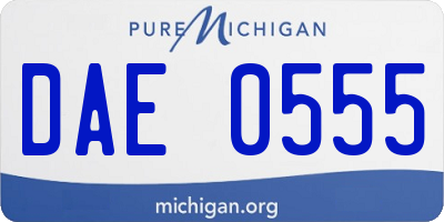 MI license plate DAE0555