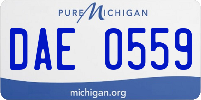 MI license plate DAE0559