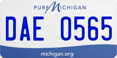 MI license plate DAE0565