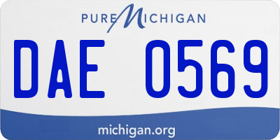 MI license plate DAE0569