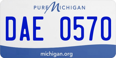 MI license plate DAE0570